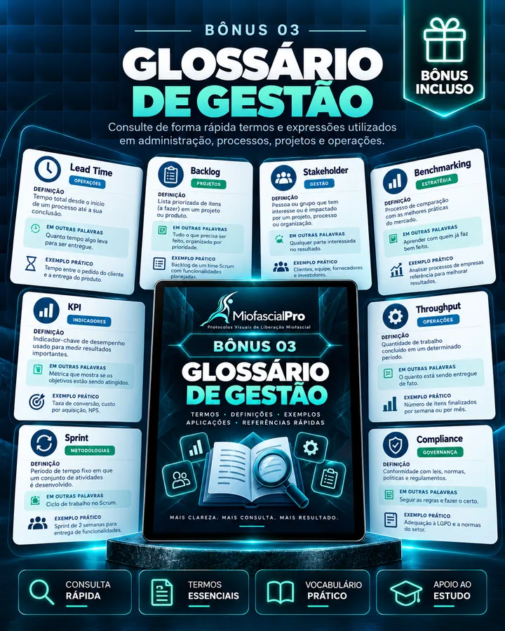 Mockup do bônus 03 — Glossário de Gestão